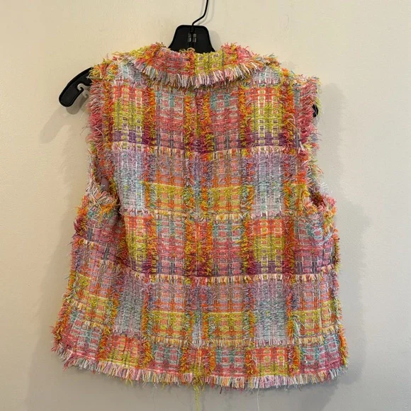 Edward Achour Parishigh-waisted tweed shorts and sleeveless jacket size 38